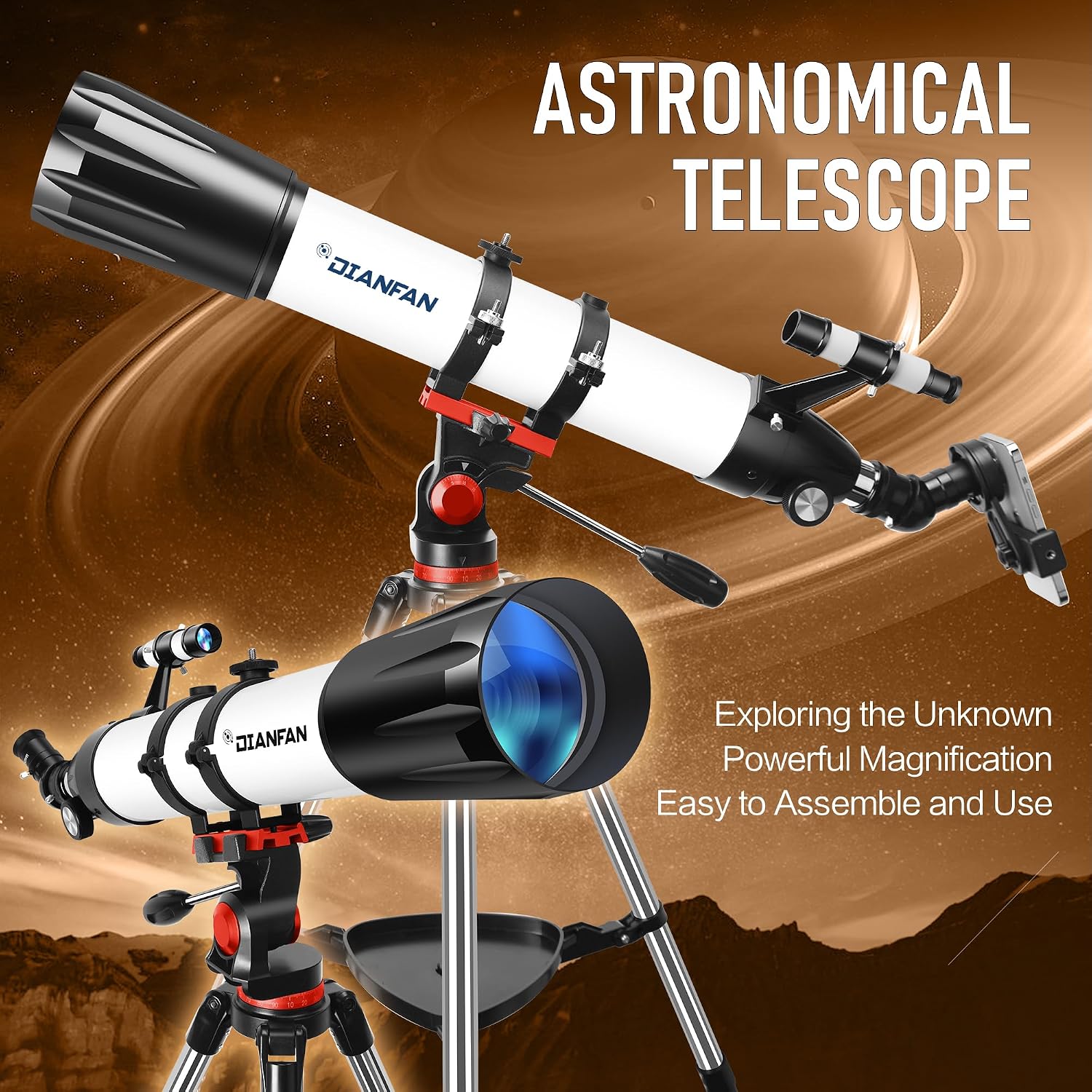 Telescope for Adults High Powered, 90mm 800mm Astronomy Refractor | Portable Professional Telescope for Adults &