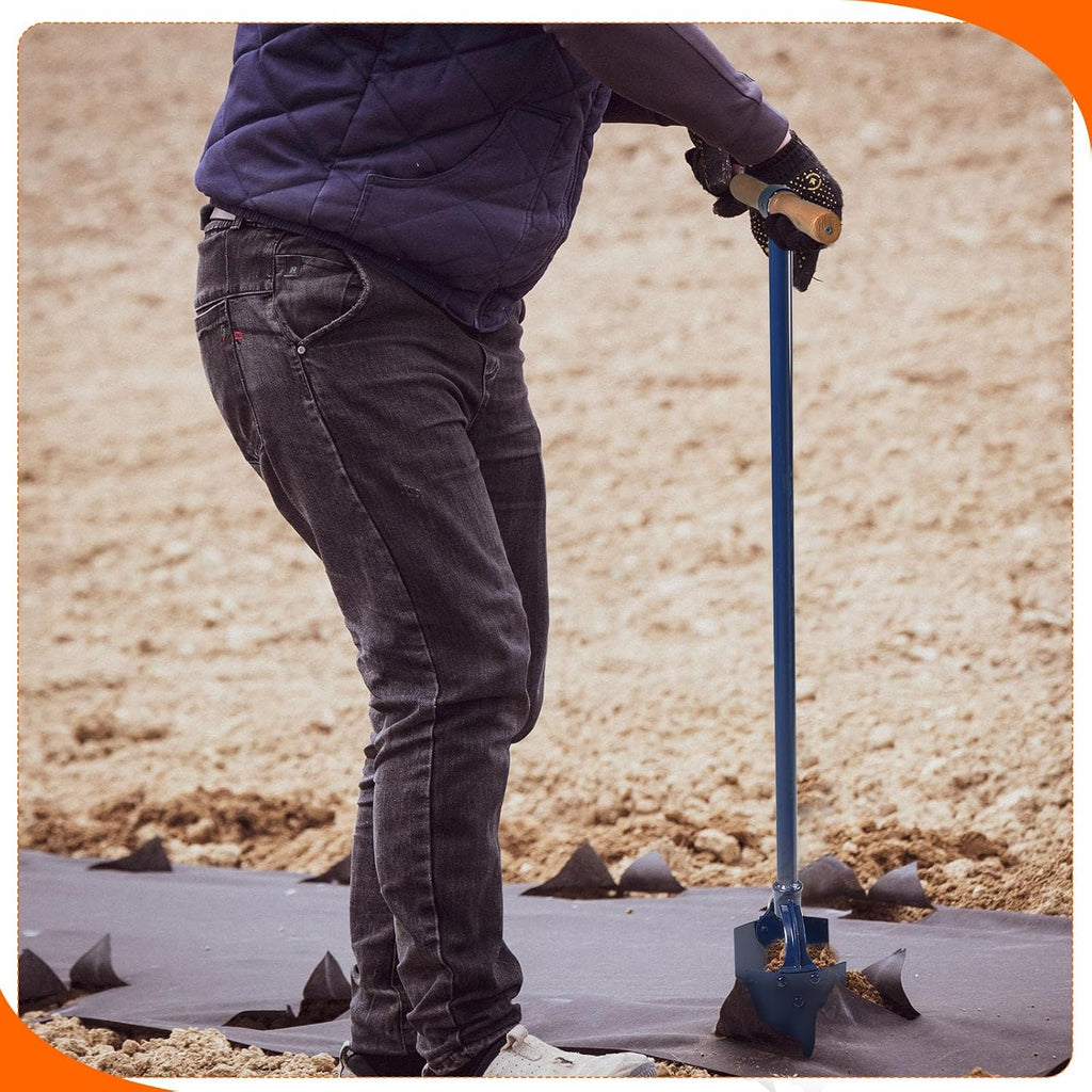 Hand Auger Post Hole Digger 6"x 46" with Non-Slip Hardwood T Handle Adjustable Industrial Auger Large Garden Auger