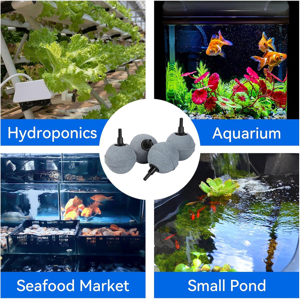 Air Stones for Ponds 2 Inch, Long Lasting Aerator Oxygen Diffuser, Air Pump Accessories for Aquariums, Fish Tanks