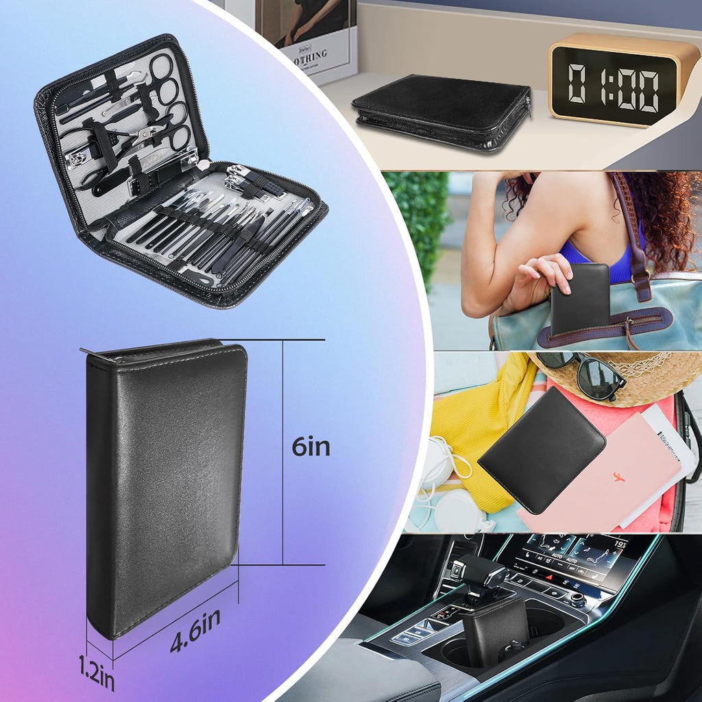 Manicure Pedicure Kit Professional 30pcs Complete Nail Care kit，fingernail and toenail Clippers and Manicure kit for