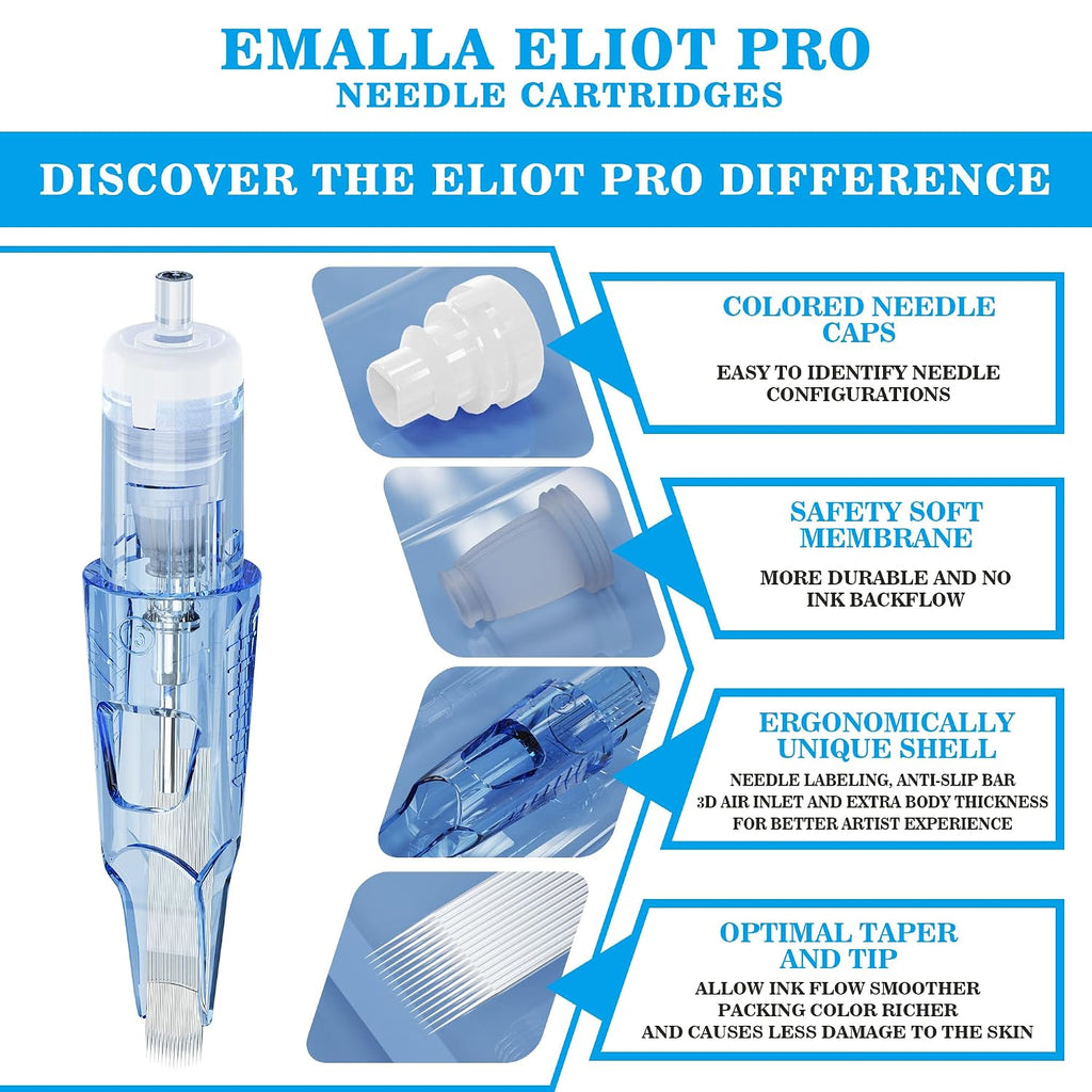 ELIOT Pro Tattoo Cartridge Needles, 20Pcs Tattoo Needles 1209MGL