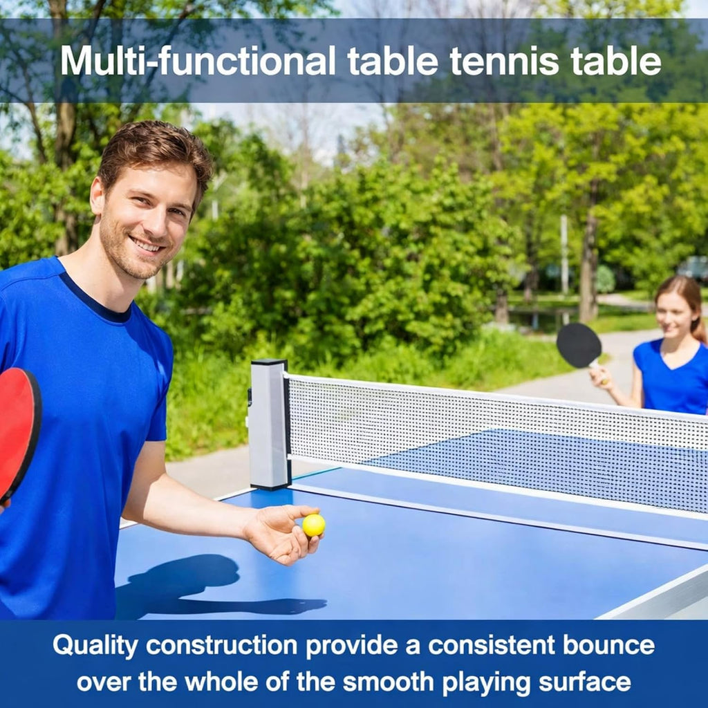 Table Tennis Table Portable Foldable Tables Tennis Game Set with 2 Tabled Tennises Paddles 10 Tabled Tennises Ball