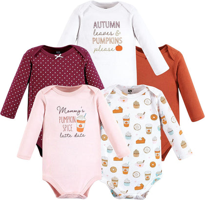 baby-girls Cotton Long-sleeve Bodysuits 5-pack