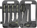 Outdoor Kit and Lightweight Field Dressing Kit with Bone Saw, Game Shears, Knife Sharpener, Knives, Gut Hook, and