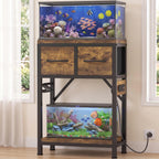 5-10 Gallon Fish Tank Stand with Power Outlets & Storage HAS021SSR
