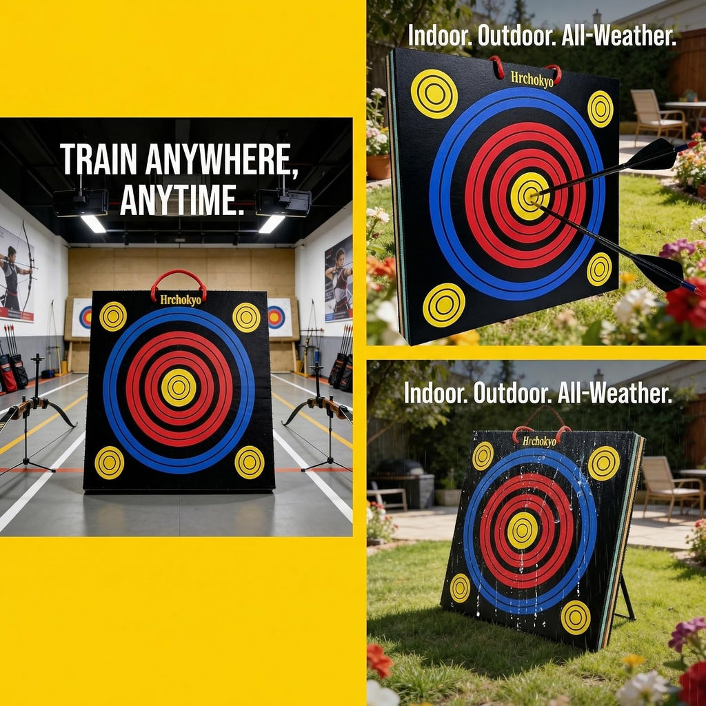 Archery Target - 20" XPE Foam Square Target for Recurve & Compound Bows, Suggestion 15–25lbs Bows, Portable Backyard