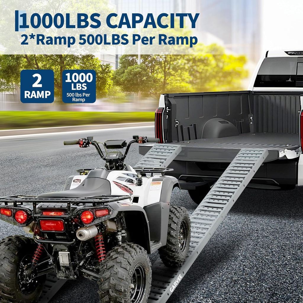 72"x9" Heavy Duty Steel Loading Ramps (2 Pack) – 1000 Lbs Capacity, Non-Folding Truck & Trailer Ramps for