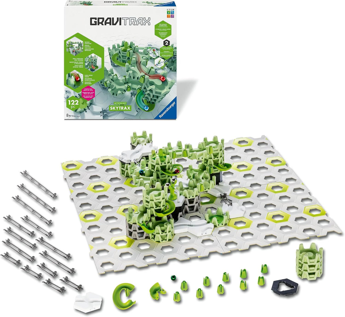 GraviTrax Action Set Skytrax | Innovative Marble Run System and Features | Marble Run and Construction Toy for Ages