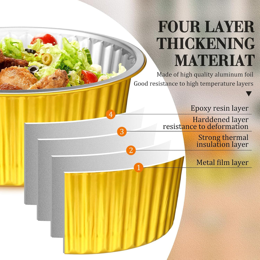 30 Pcs 6 Sets Disposable Chafing Dishes Buffet Server Food Warmer Chafing Dish Set with Rectangle and Round Chafer