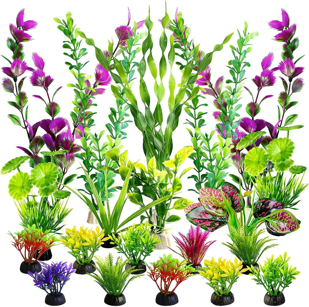 Artificial Aquarium Plants Realistic Green Plastic Fish Tank Decorations