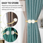 8 Pack Magnetic Curtain Tiebacks with Pearls,Window Treatment Holdbacks