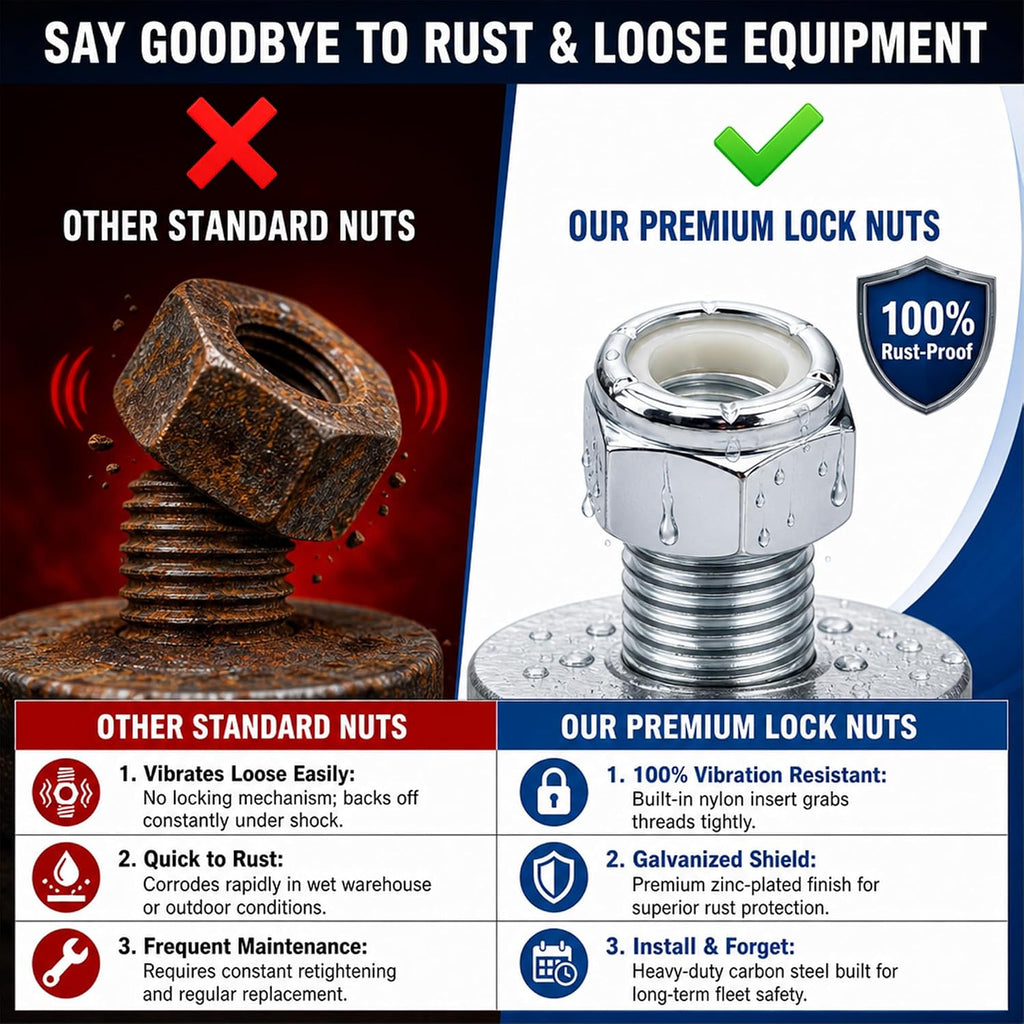 3/8"-16 Inch Lock Nuts, 60 Pack