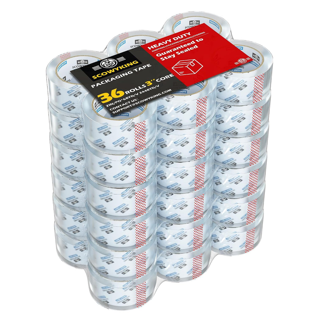 Clear Packing Tape Refills Heavy Duty,36 Pack,2.7 Mil,2"×68 Yd