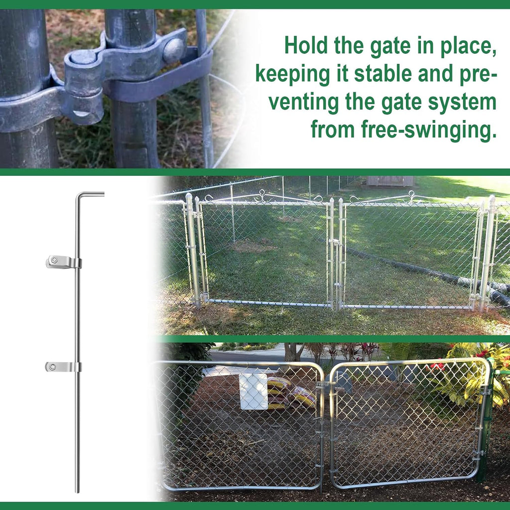 1-5/8" × 32" Chain Link Gate Drop Rod Kit with 2 Hinges