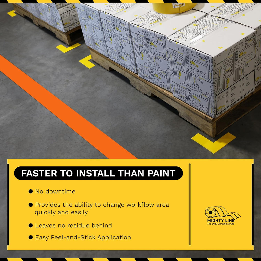 5S Floor Marking Tape, 3 in Wide, 100 ft Roll, Orange