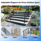 3 Step Hand Rails for Outdoor Steps Stair Handrail & Indoor Kit(2 Pack)