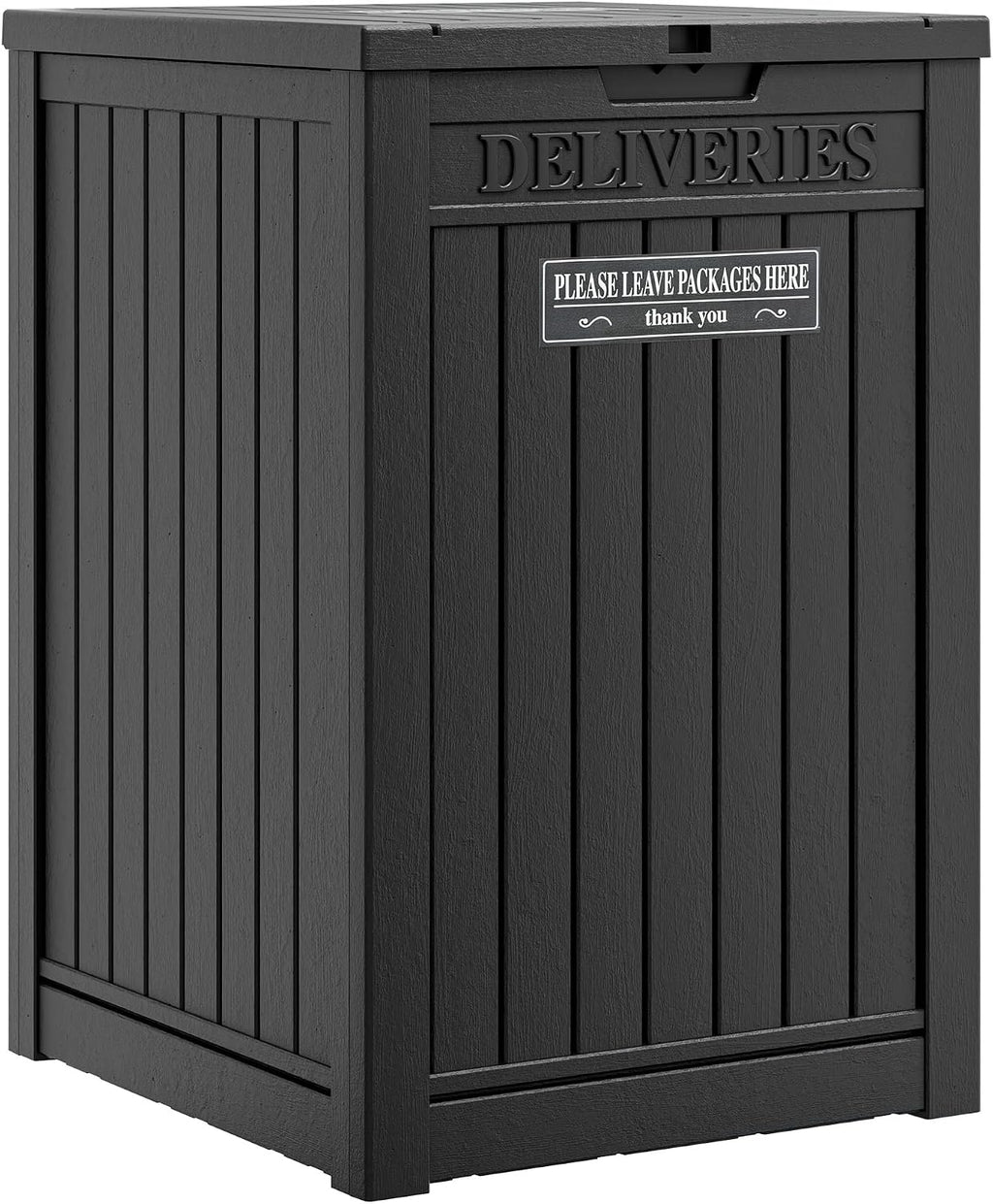 Package Delivery Box for Outside, Waterproof Outdoor Storage, Black