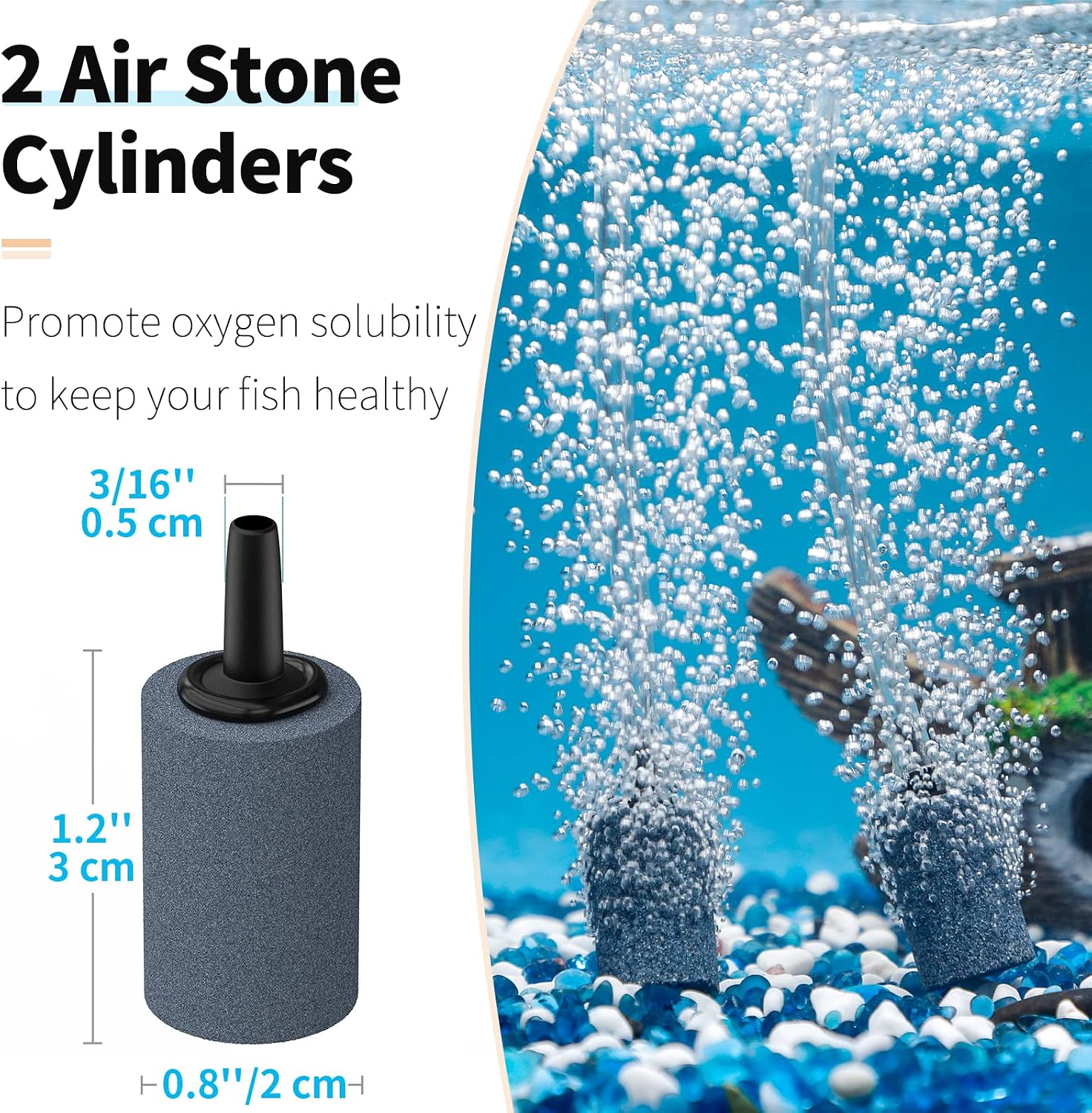 13 Feet Airline Tubing Standard Aquarium Air Pump Accessories with Air Stones, Check Valves, Suction Cups and Connectors
