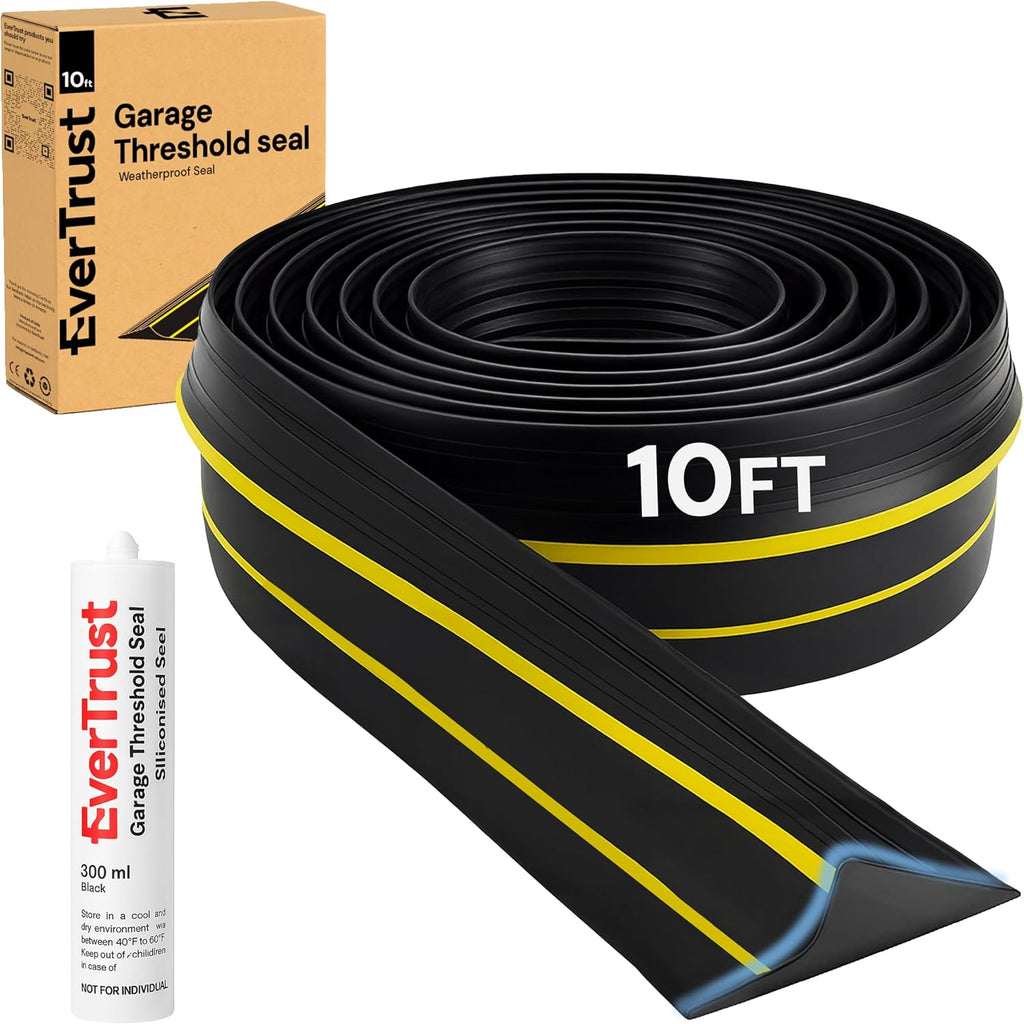 10Ft/3M Garage Threshold Seal Strip + 1pc 300ml Sealant Adhesive