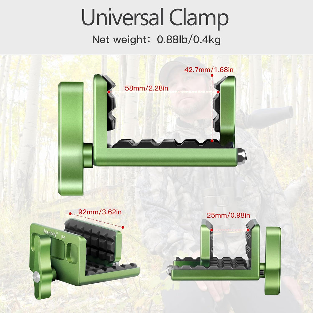 Shooting Saddle Clamp Rest Head for Shooting Stick Tripod Hunting-Green (U-2)