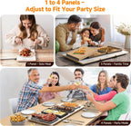 Food Warmers for Parties Buffet – 4-in-1 Electric Warming Tray for Food with 10 Temp Settings & Timer, 33"x15" Glass
