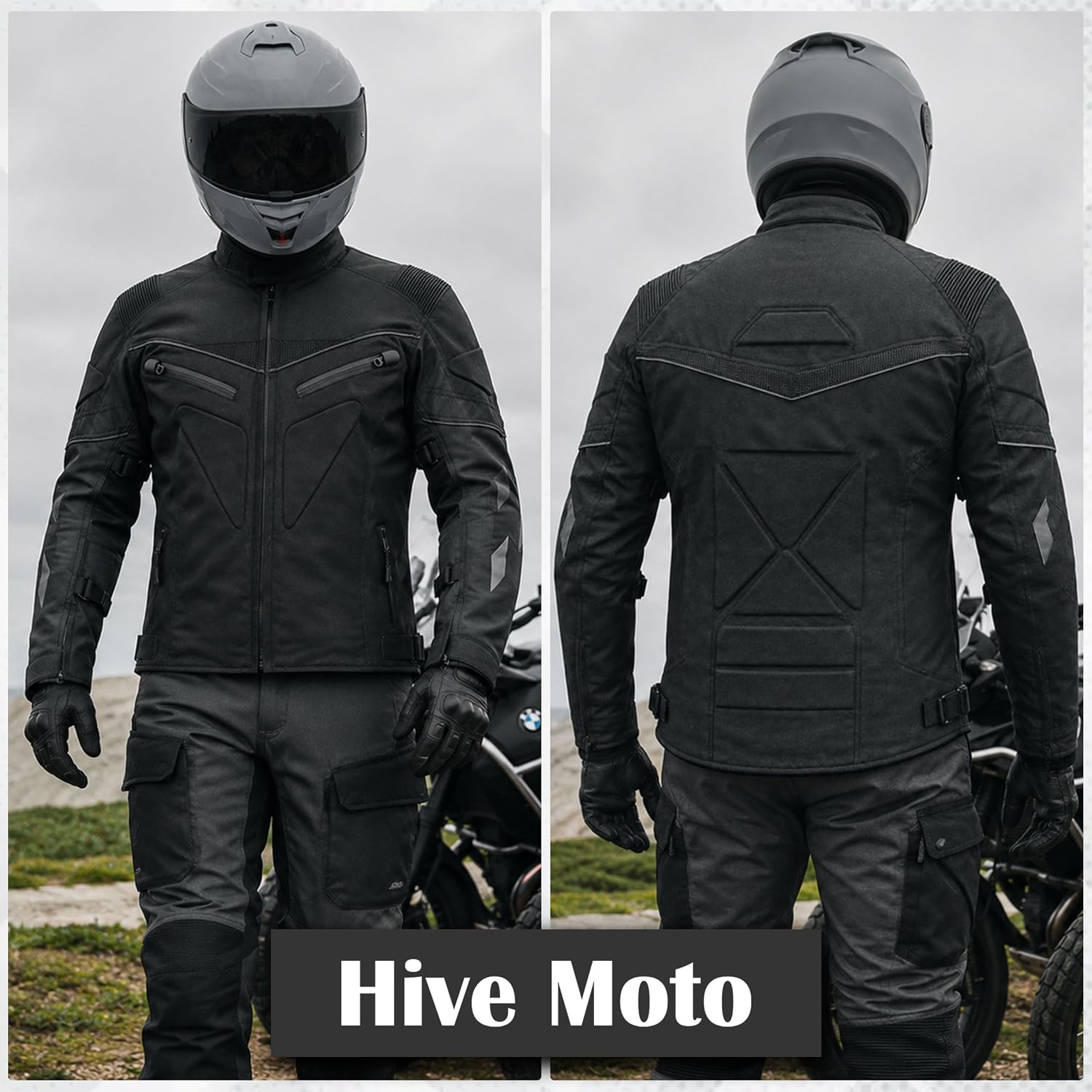 Mens Motorbike Jacket Waterproof CE Armored For Bikers Boys Coat Protective Cordura Textile Motorcycle Jacket