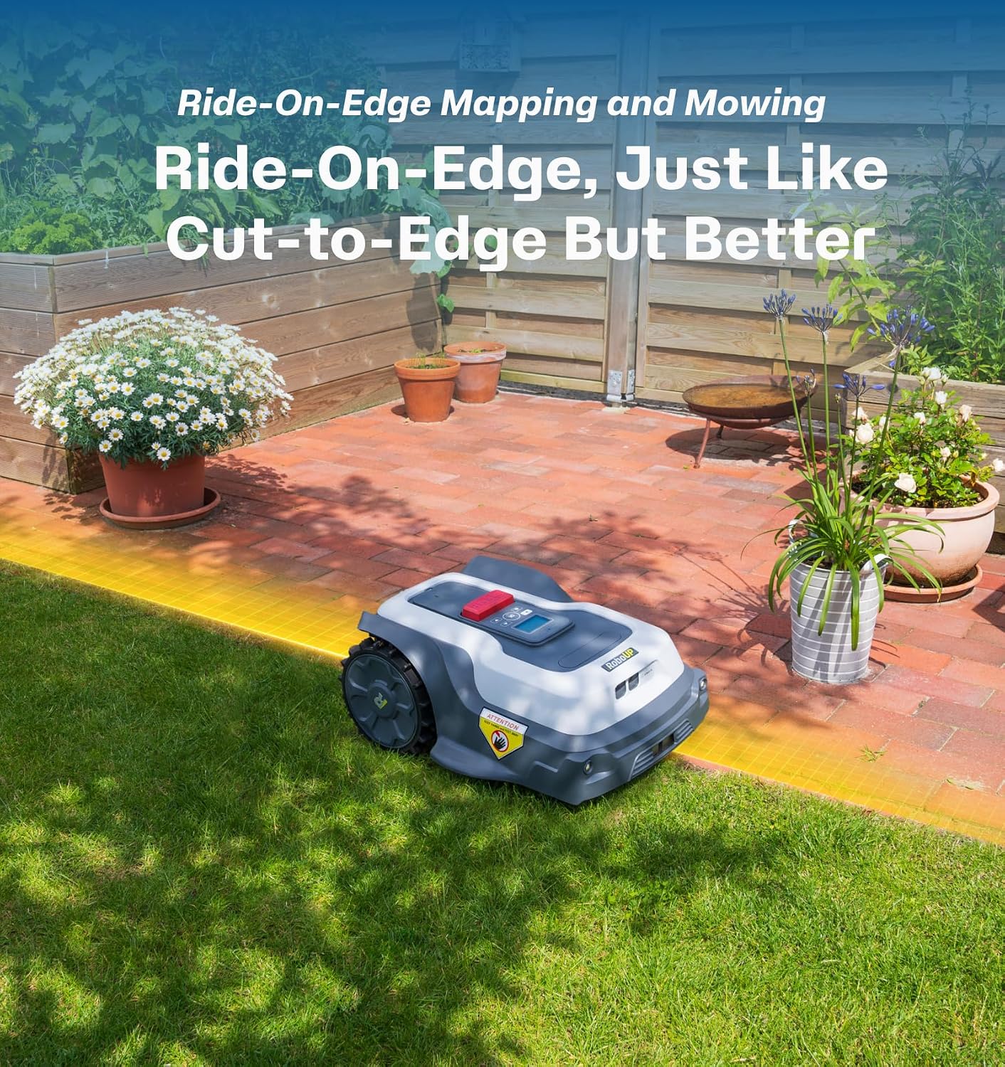 T1200Pro Robot Lawn Mower Wire Free, RTK+Vision Ride-on Edge Mapping Mowing for 0.37 Acre Yard, AI Obstacle