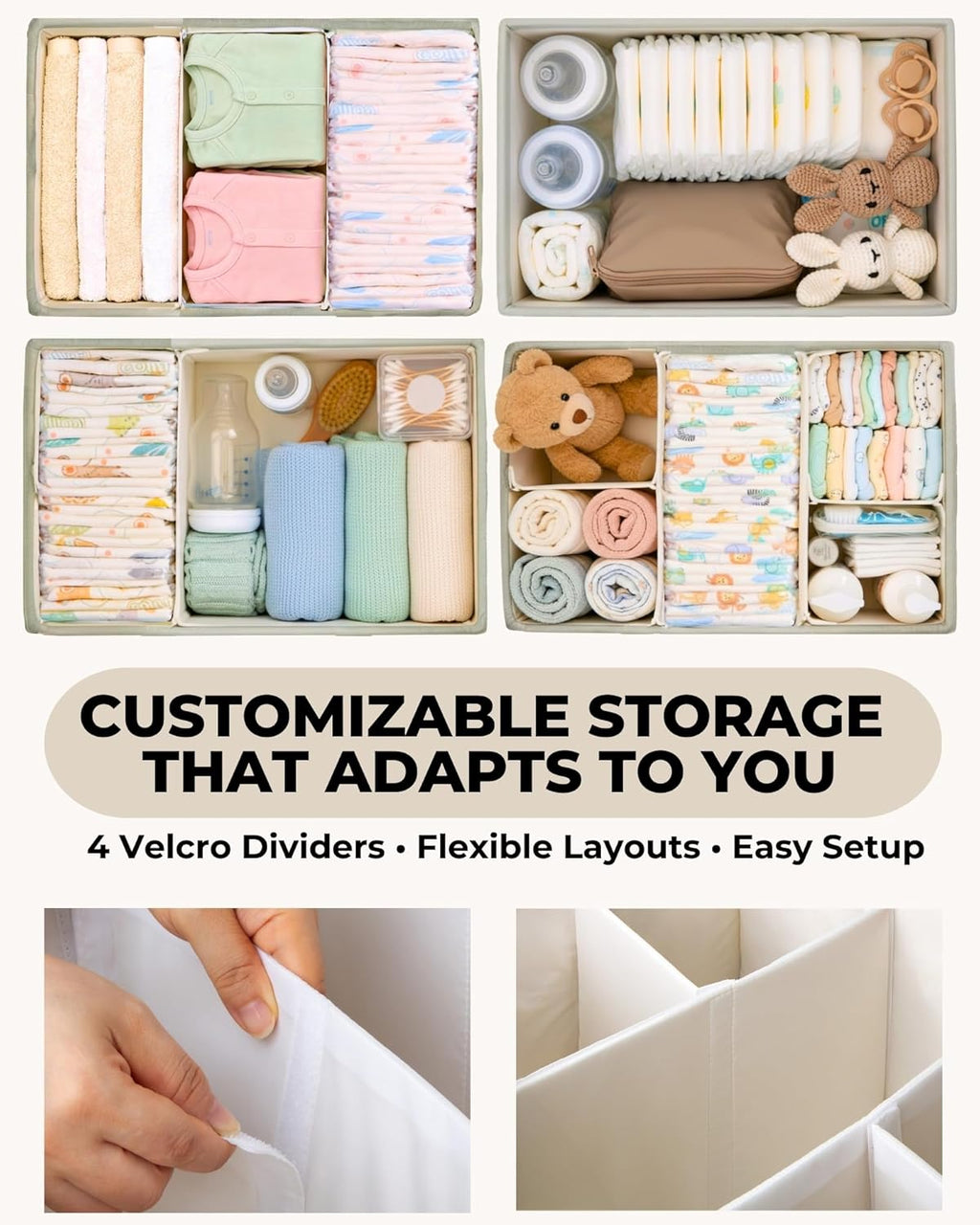Baby Diaper Caddy Organizer with Portable Changing Mat - Teddy Fleece Diaper Organizer for Changing Table - Basket