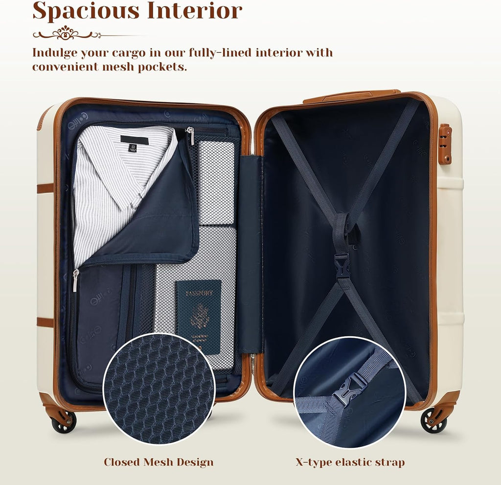 Luggage Set 6-Piece Suitcase Set Carry On Luggage PC Hardside Luggage TSA Lock Spinner Wheels Telescopic Handle