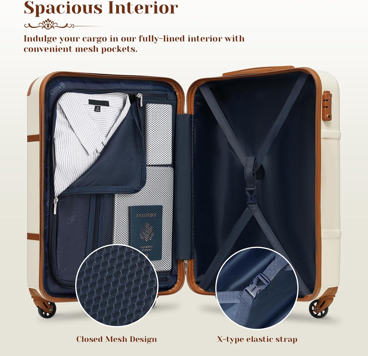 Luggage Set 6-Piece Suitcase Set Carry On Luggage PC Hardside Luggage TSA Lock Spinner Wheels Telescopic Handle
