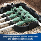 Orbit 4-Valve Preassembled Sprinkler Manifold – Easy Install, Works with PVC & Poly Pipe, Includes 4 3/4" Poly Male Adapter (4-Valve)
