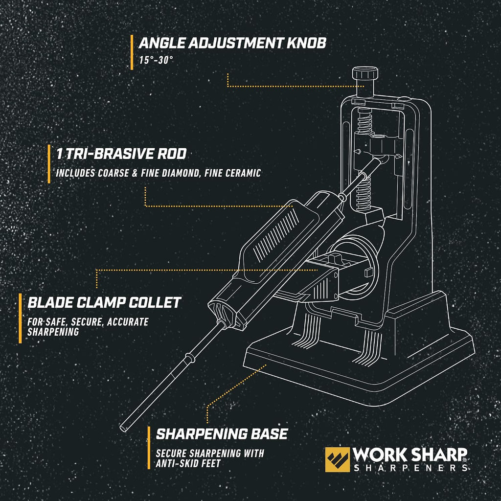 Precision Adjust Knife Sharpener Kit - Fixed Angle Sharpening System for Kitchen & Pocket Knives - Professional