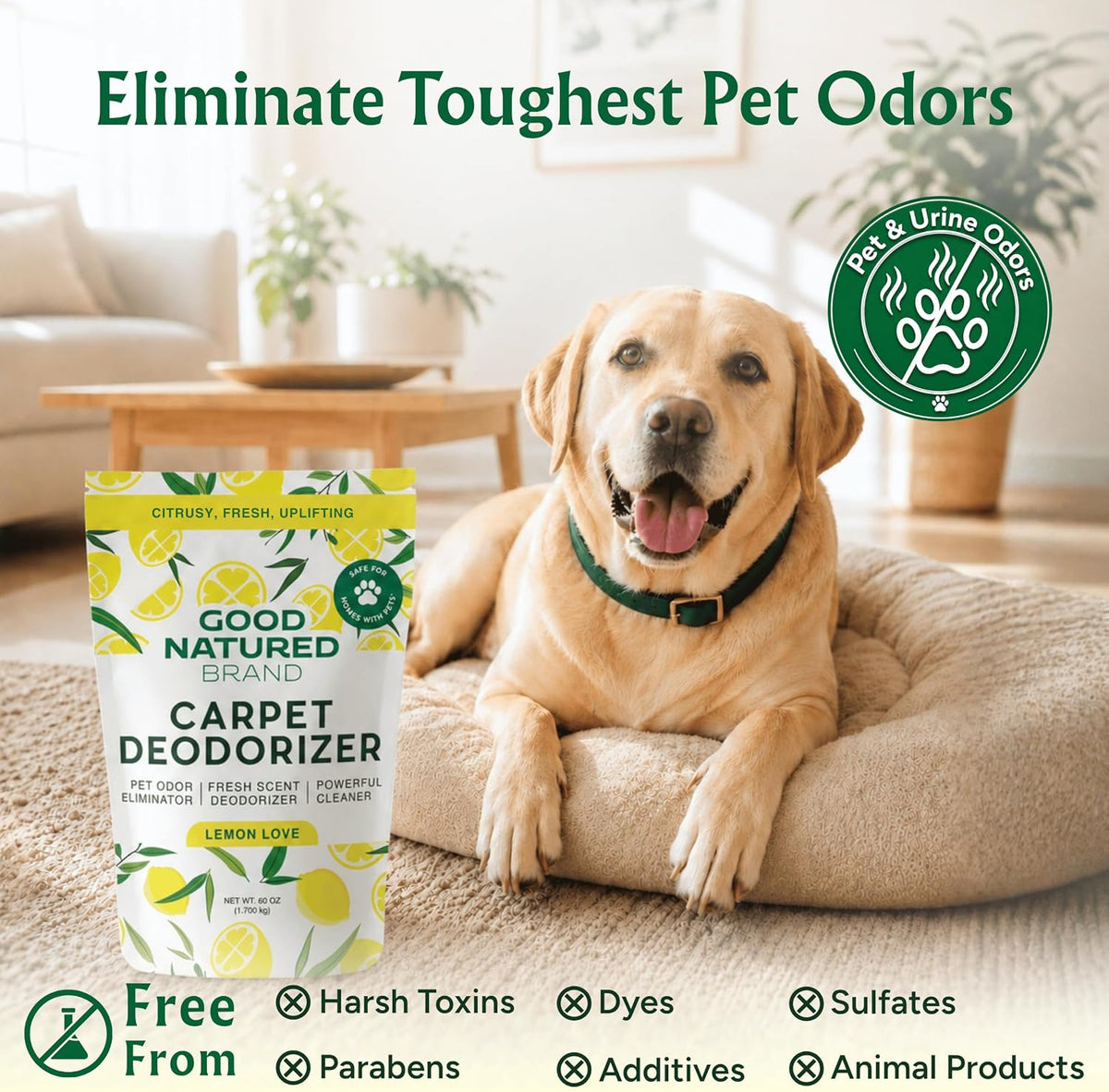 Carpet Deodorizer & Pet Odor Eliminator Powder, 60oz