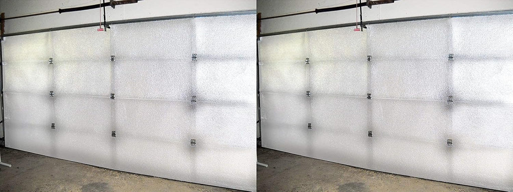 NASA TECH White Reflective Foam Core 2 Car Garage Door Insulation Kit 16FT (Wide) x 8FT (HIGH) R Value 8.0 Made in