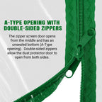 (2-Pack) Plastic Zipper Door Dust Protector, 4 ft x 7 ft Heavy-Duty Plastic Sheeting with Green Zipper Door Dust