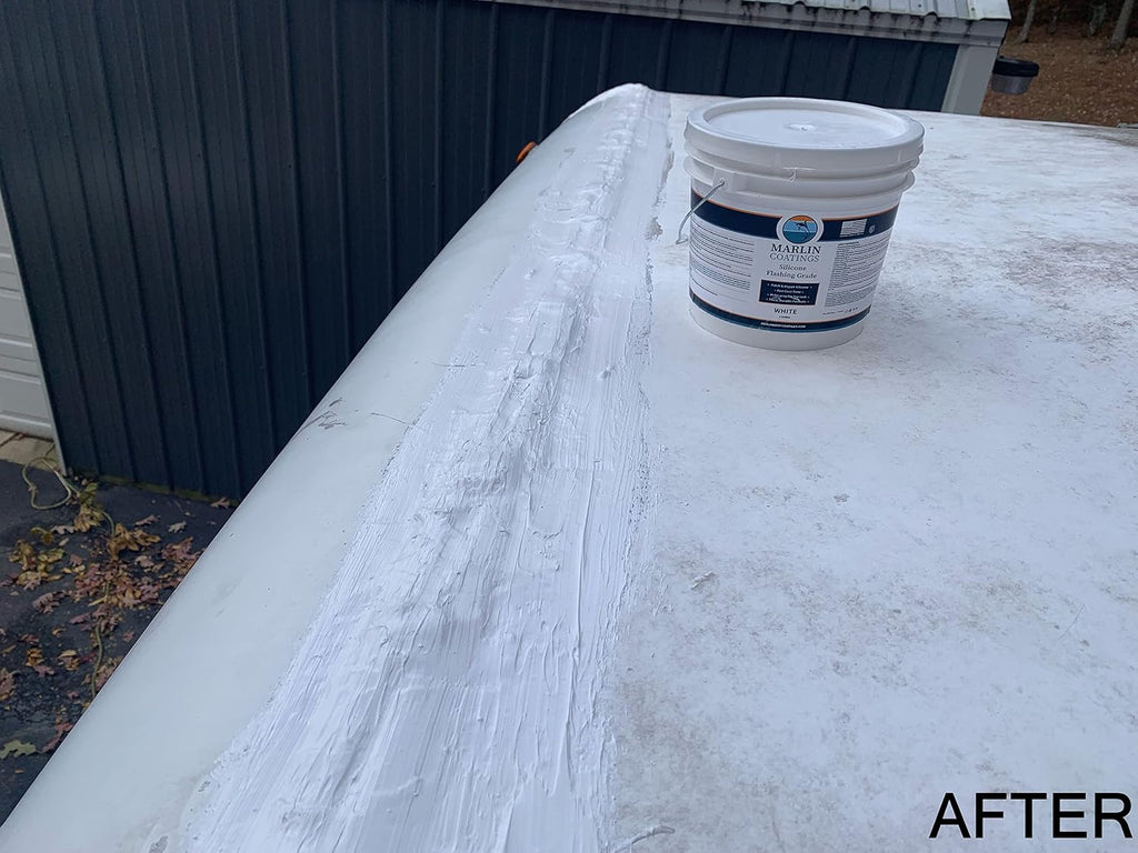 100% Silicone Roof Patch – Prevent and Repair Leaks – Complete Waterproofing – Easy Trowel or Brush Application…(1/2