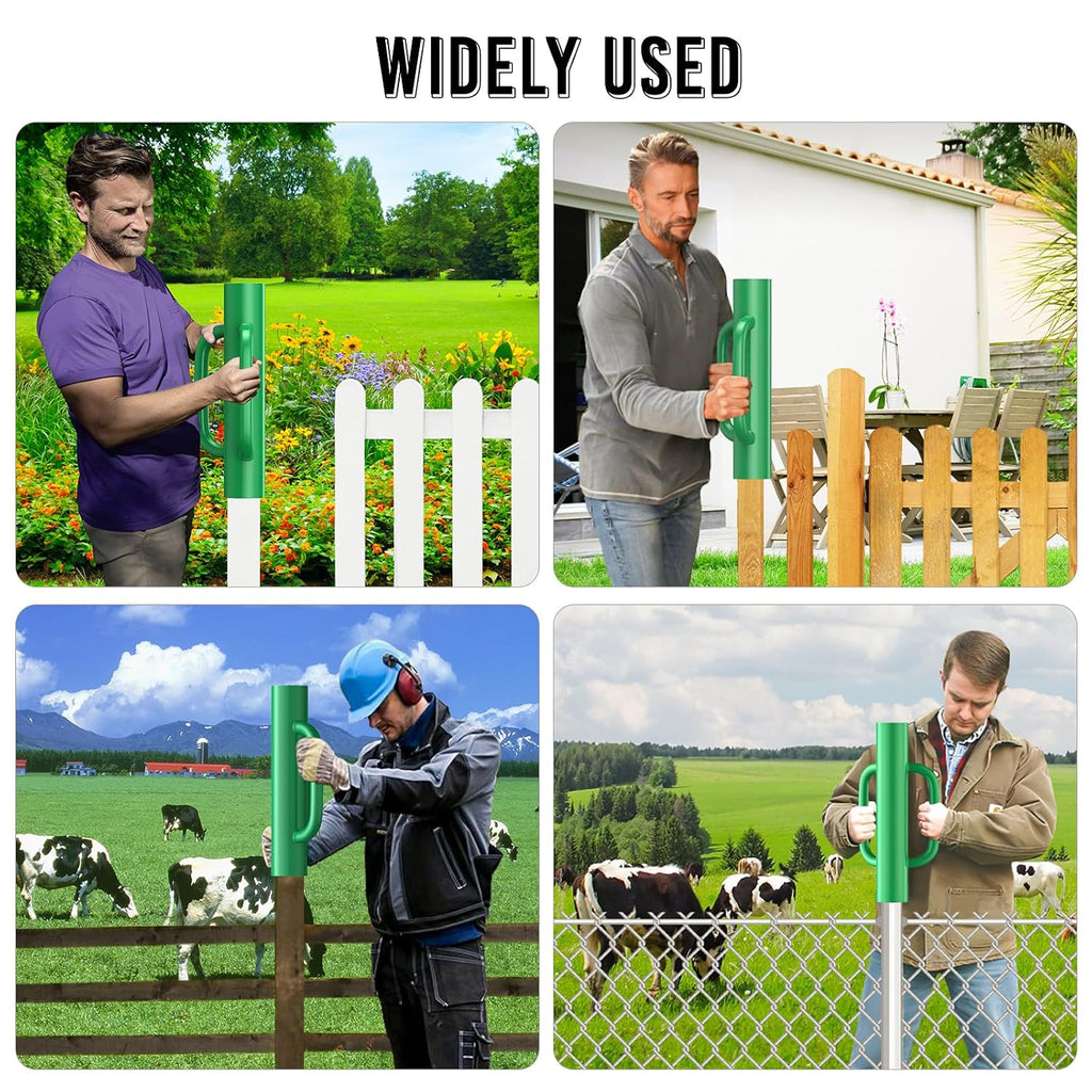 T Post Driver -12LB Fence Post Driver Heavy Duty Hand Post Pounder with Handle Black Steel Rammer for U Fence Post