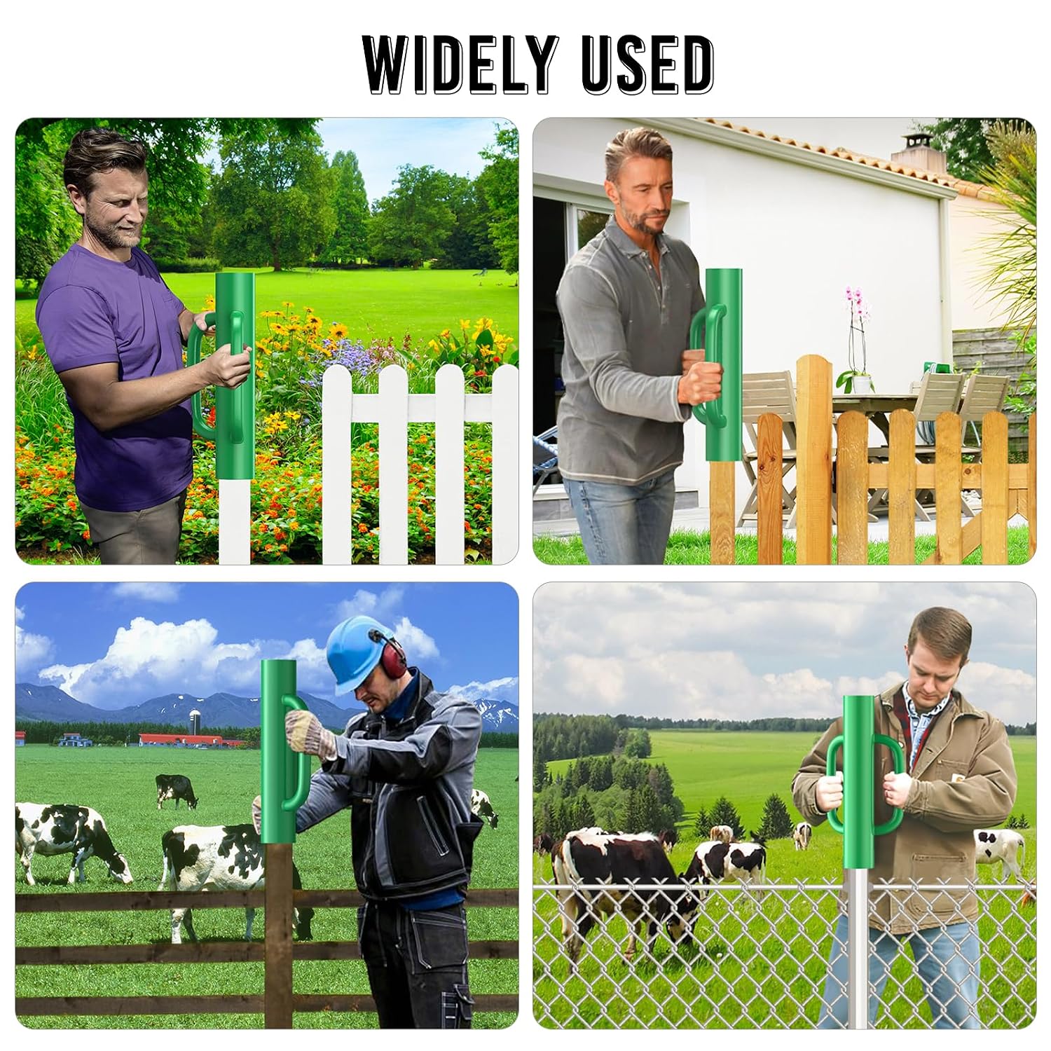 T Post Driver -12LB Fence Post Driver Heavy Duty Hand Post Pounder with Handle Black Steel Rammer for U Fence Post