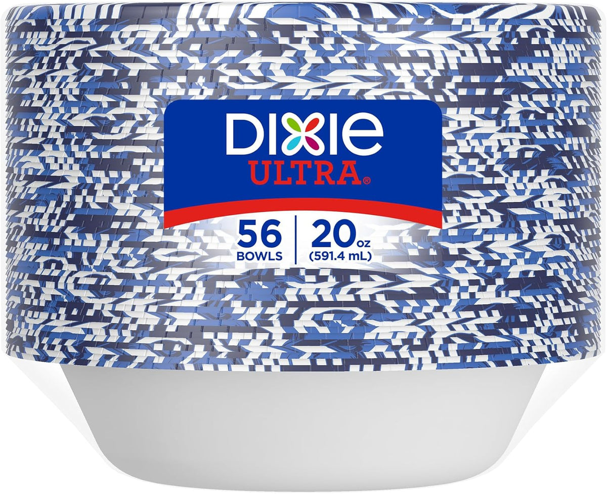 Large Paper Bowls 20 Oz, Disposable Bowls, 56 Count