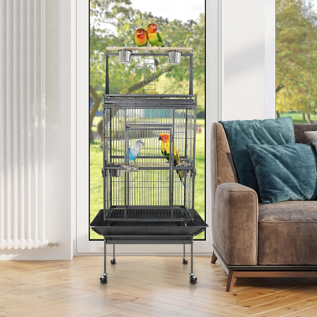 61 Inches Large Bird Cage Play Top Parrot Cockatiel Parakeet Chinchilla Macaw Cockatoo Cage W/Stand Perch Pet Supplies
