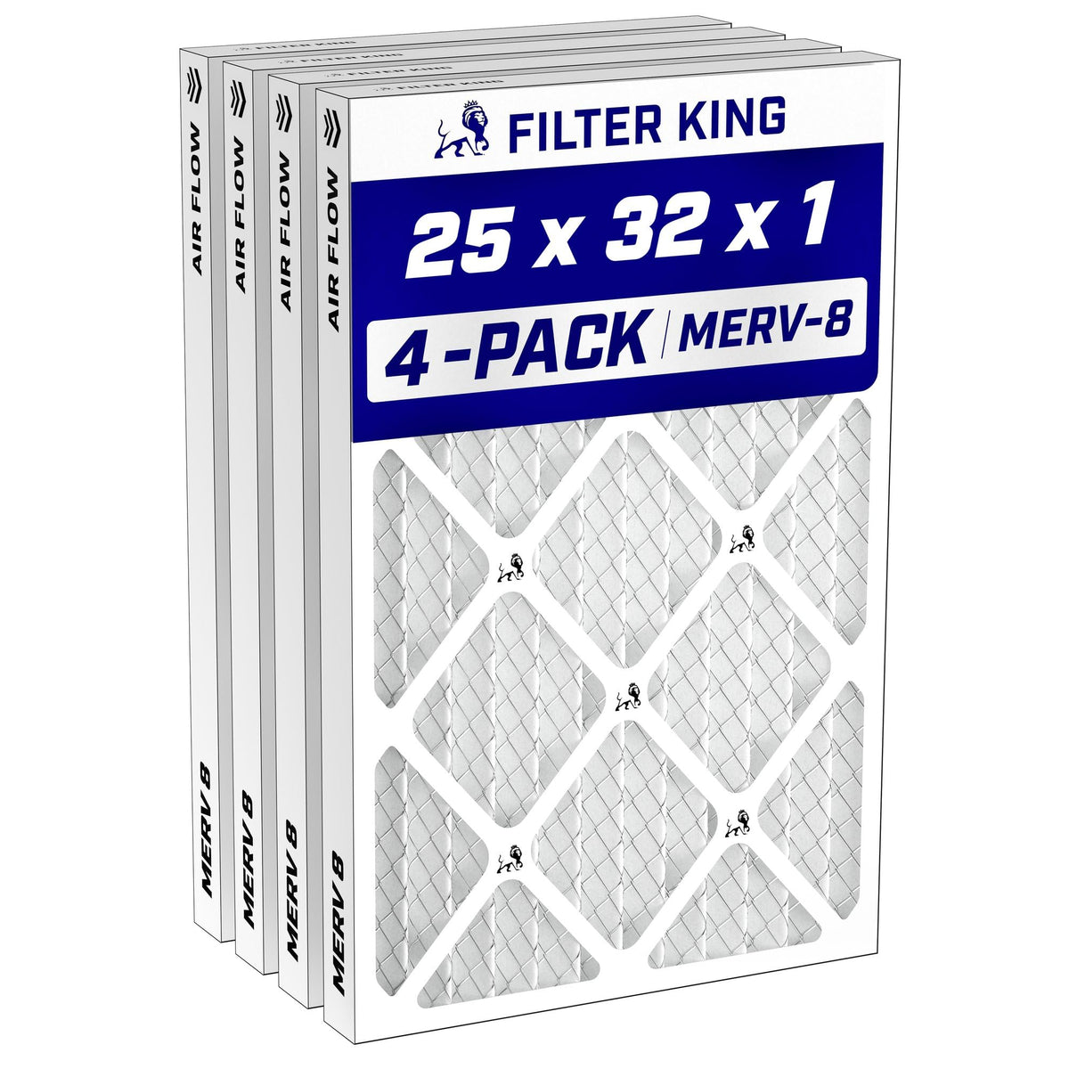 25x32x1 Air Filter MERV 8, AC Furnace Filters (4-Pack)