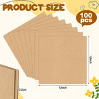 100 Pack12x12 Inch Corrugated Cardboard Sheets, 2mm Thick Flat Cardboard