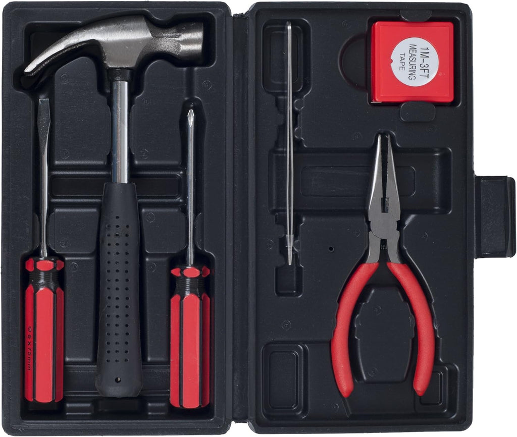 Household Hand Tools, Tool Set - 6 Piece by , Set Includes – Hammer, Screwdriver Set, Pliers (Tool Kit for
