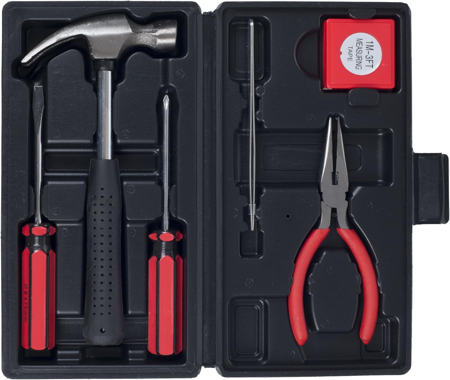 Household Hand Tools, Tool Set - 6 Piece by , Set Includes – Hammer, Screwdriver Set, Pliers (Tool Kit for