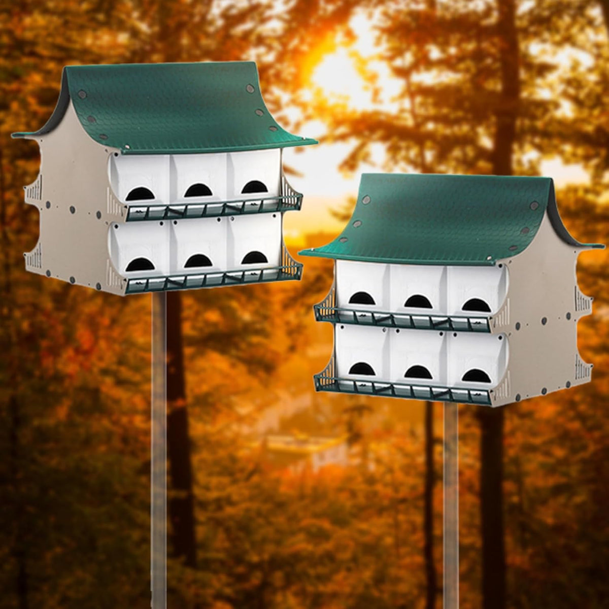 S&K Two 12 Room Purple Martin Bird Houses to Build Your Nesting Colony