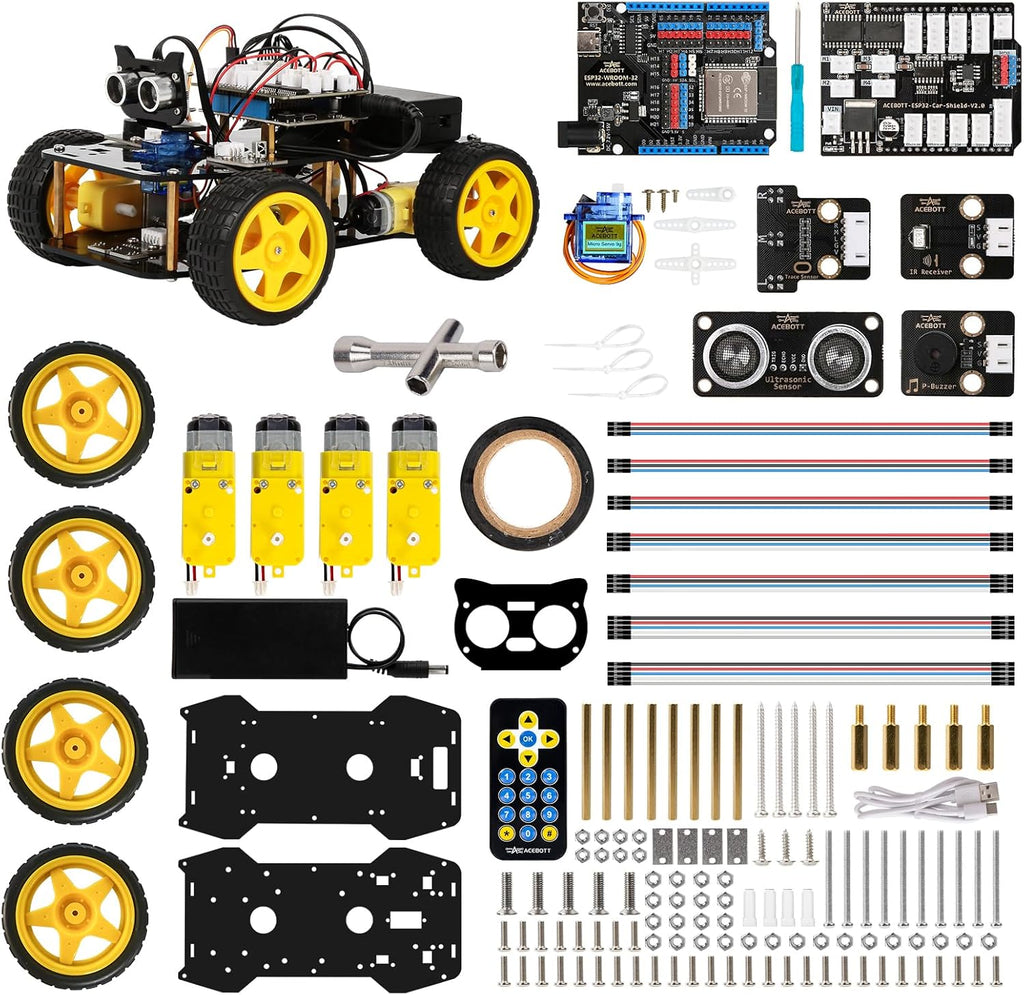 Robotics Kit for Kids Ages 8-12 12-16, Smart Robot Car Kit Compatible with Arduino & Scratch, STEM Toys Coding Robot