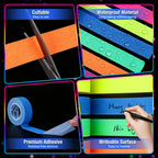 6-Pack 1in x 32.8ft Neon Gaffer Tape, Strong & Fluorescent Glow