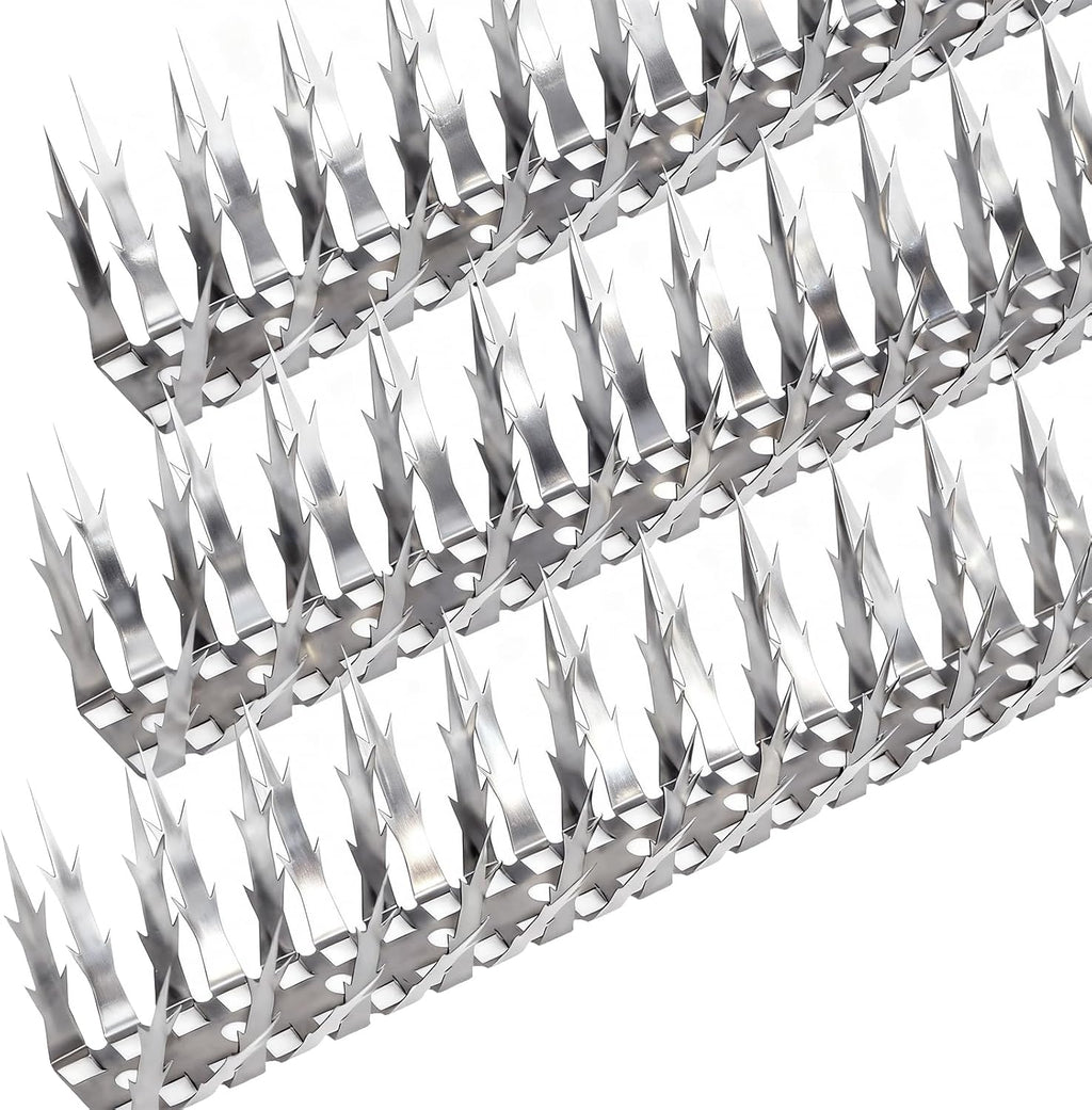 Bird Spikes, 5 FT Stainless Steel Bird Deterrent Spikes, Pigeon Spikes for Outside to Keep Birds Squirrel Raccoon Cat