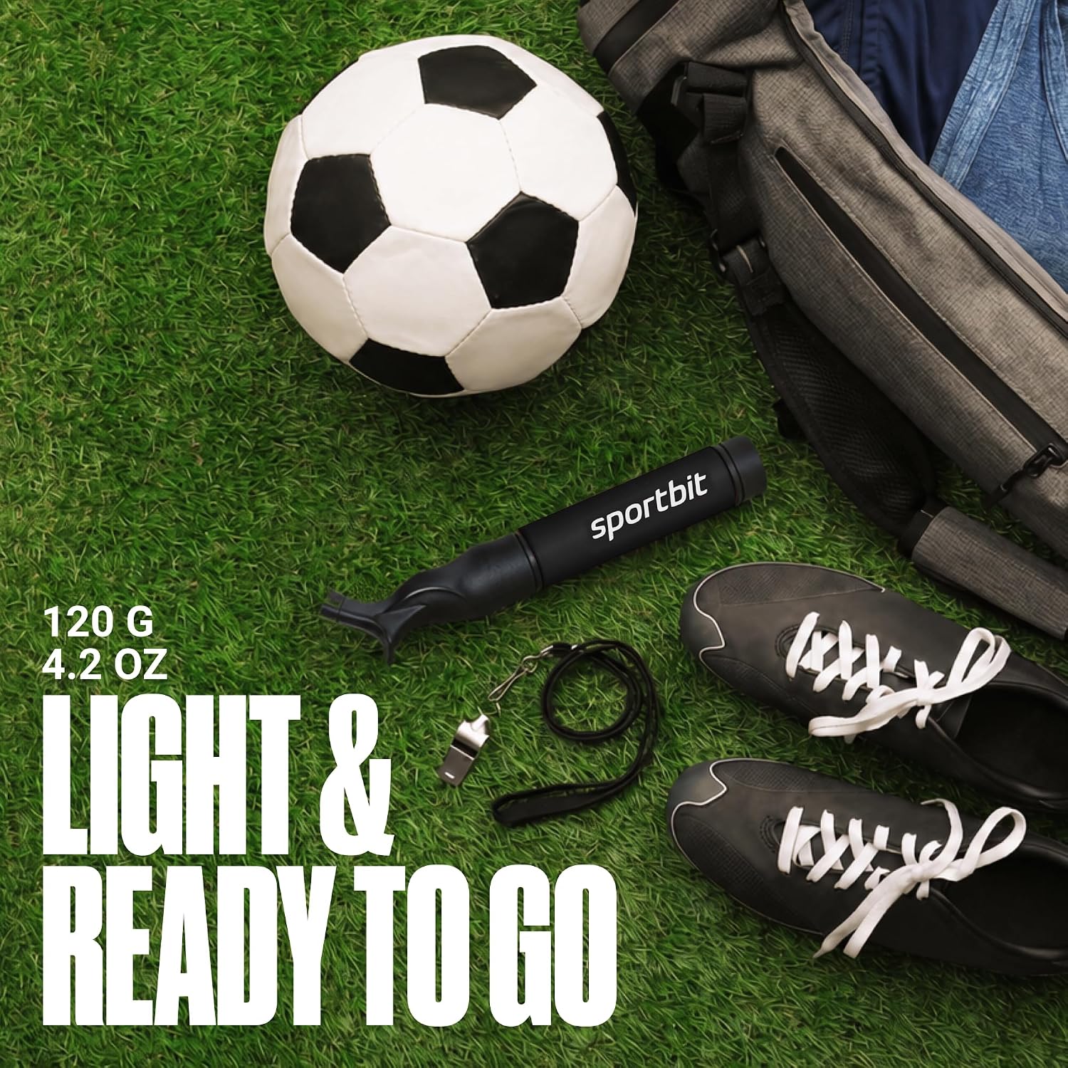 Ball Pump for Sports Balls - Push & Pull Inflating System - Hand Pump for Exercise Balls - Volleyball Pump