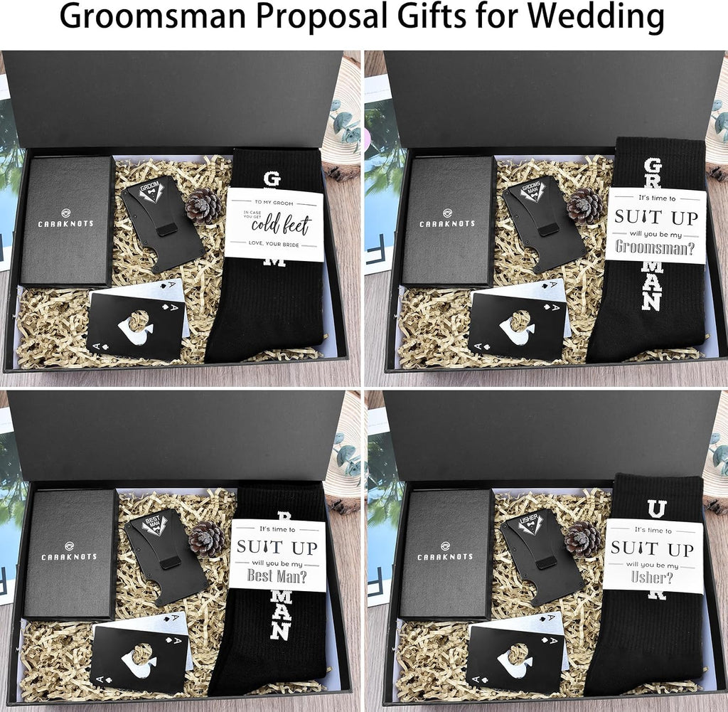 Groomsmen Socks Groomsmen Gifts for Wedding Bachelor Proposal Wedding Socks for Groom Groomsman Usher Black Cotton